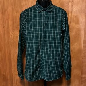The North Face Medium Green White Button Down Dress Shirt